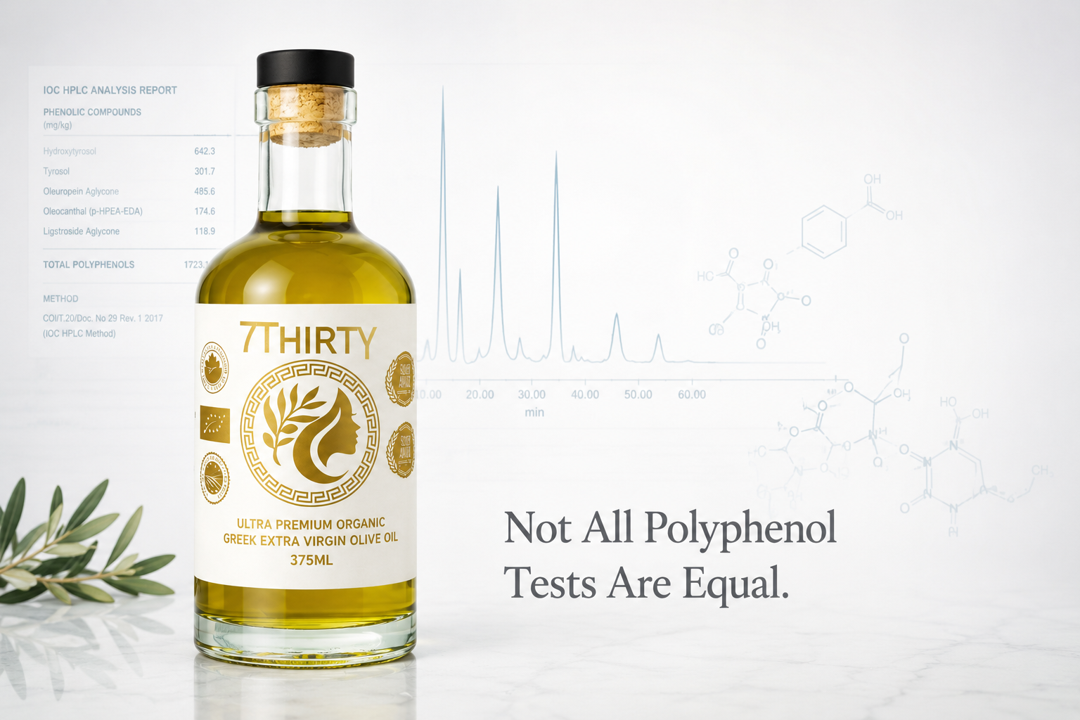 7Thirty Greek Extra Virgin Olive Oil - Polyphenol Testing