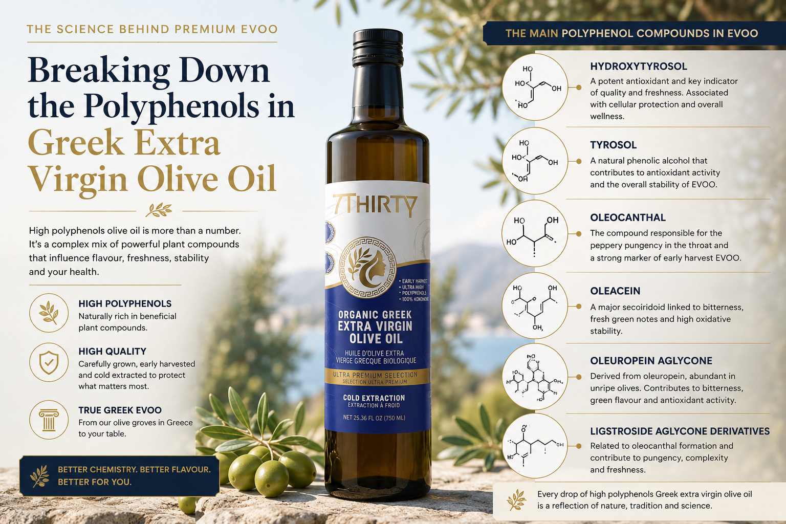 Understanding Olive Oil Polyphenols: Breaking Down the Compounds Behind the Numbers in Greek Extra Virgin Olive Oil
