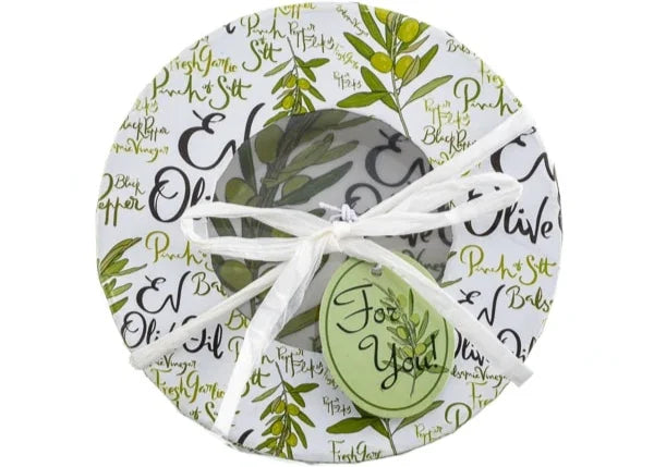 EV olive oil dipping dishes gift set of two in round box