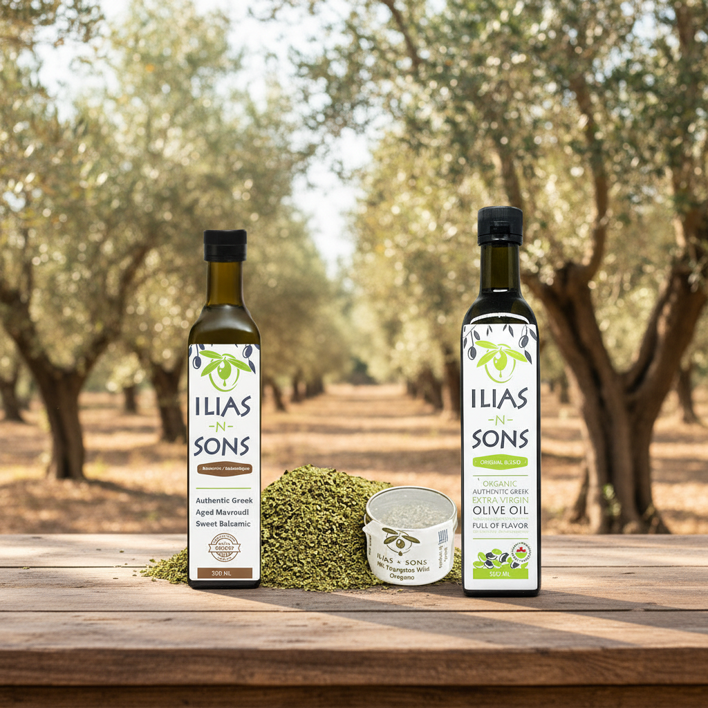 Ilias and Sons Extra Virgin Olive Oil Balsamic and Oregano Bundle