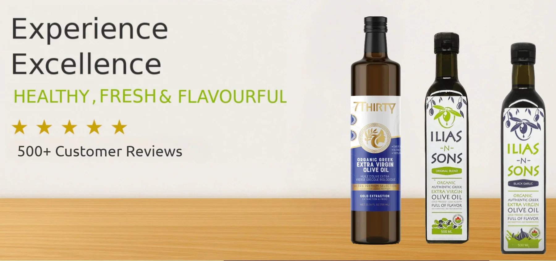 Organic Greek extra virgin olive oil bottles, healthy and flavorful, with 500+ customer reviews
