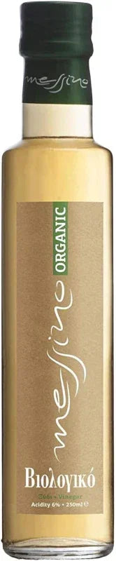 Bottle of organic olive oil with a green label on a white background