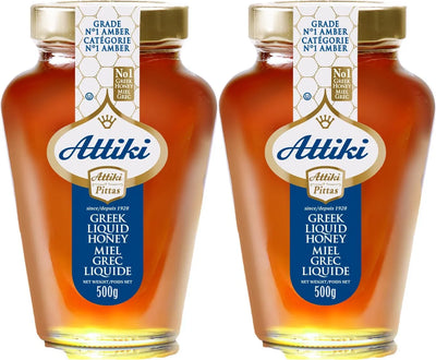 Attiki Greek Honey – Unpasteurized, Pure, Aromatic & Naturally Sweet - 2 Pack