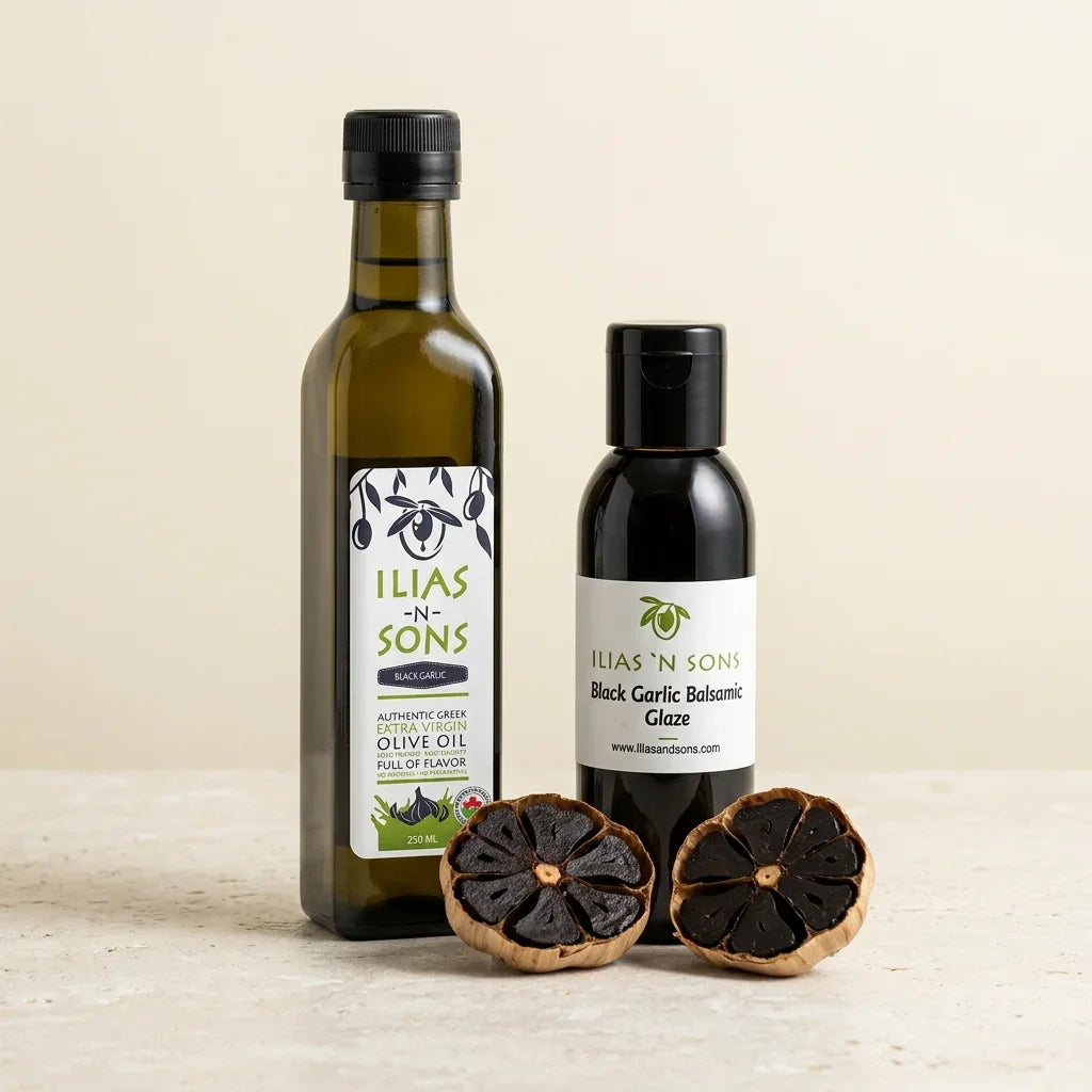 Black Garlic Experience with infused olive oil, balsamic glaze and black garlic