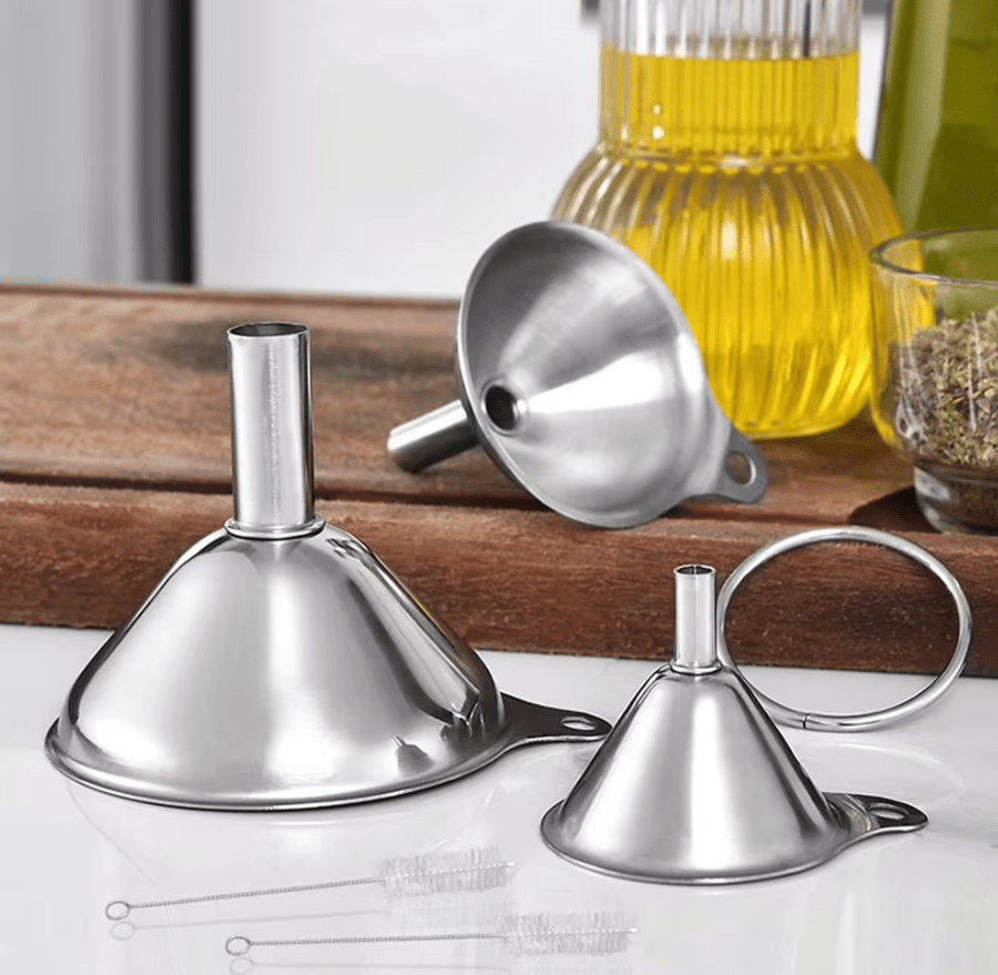 Olive Oil Funnel Set - Stainless Steel