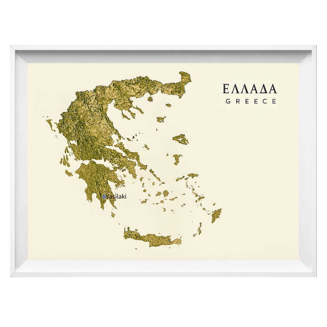 Map of Greece showing Lakonia region