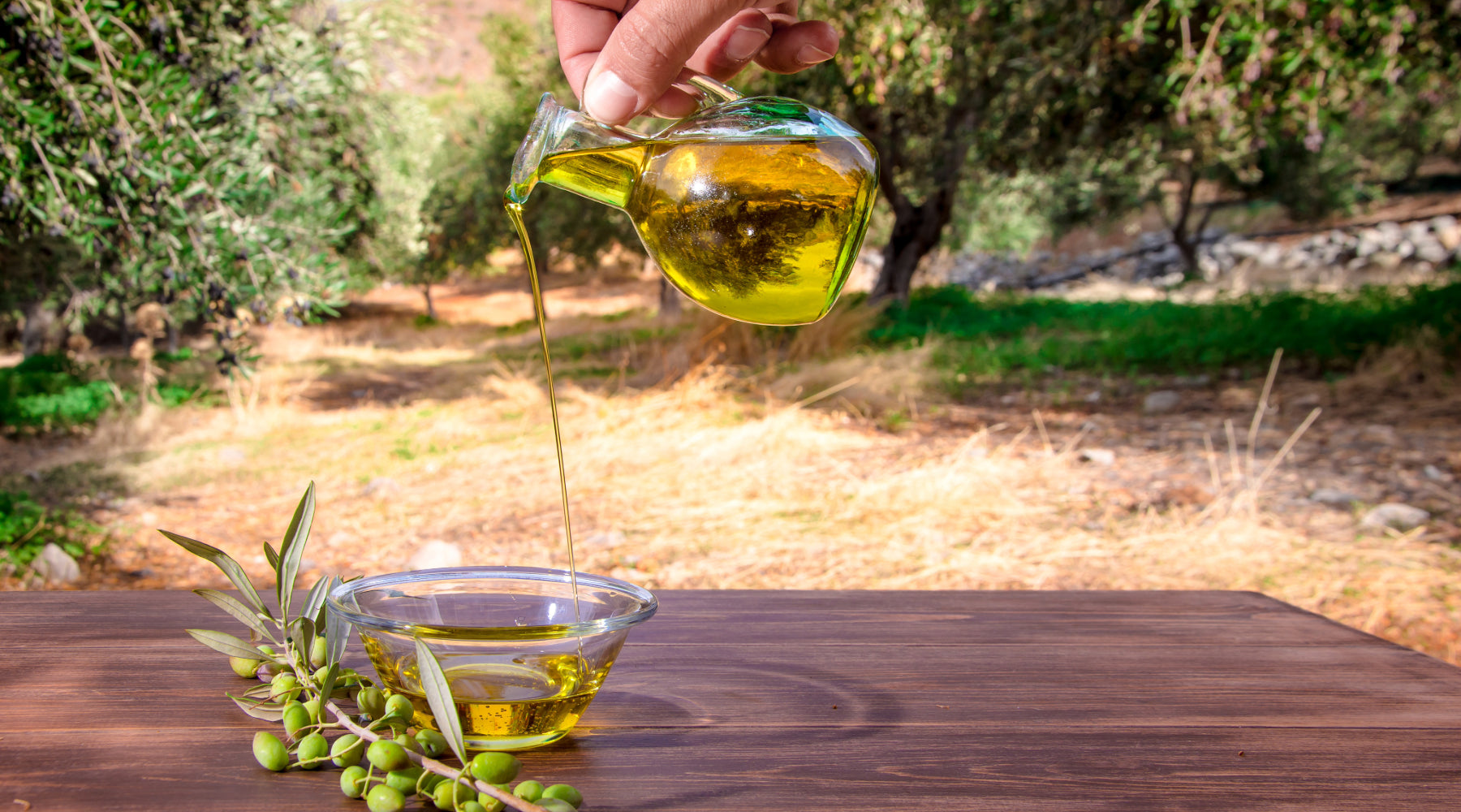 7Thirty high phenolic olive oil being poured